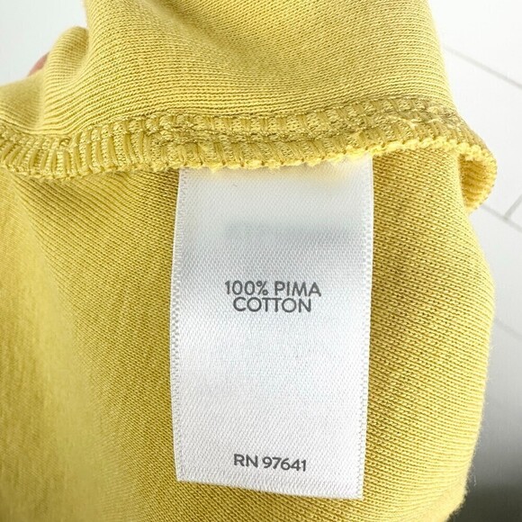 J. Jill Pima Cotton 3/4 Sleeve V-Neck Top Daisy Yellow NWT Size M Tall - Picture 6 of 6
